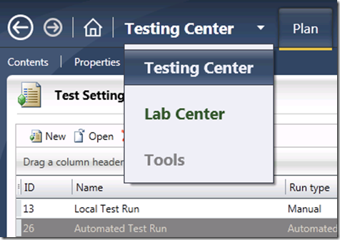 Switching back to Testing Center